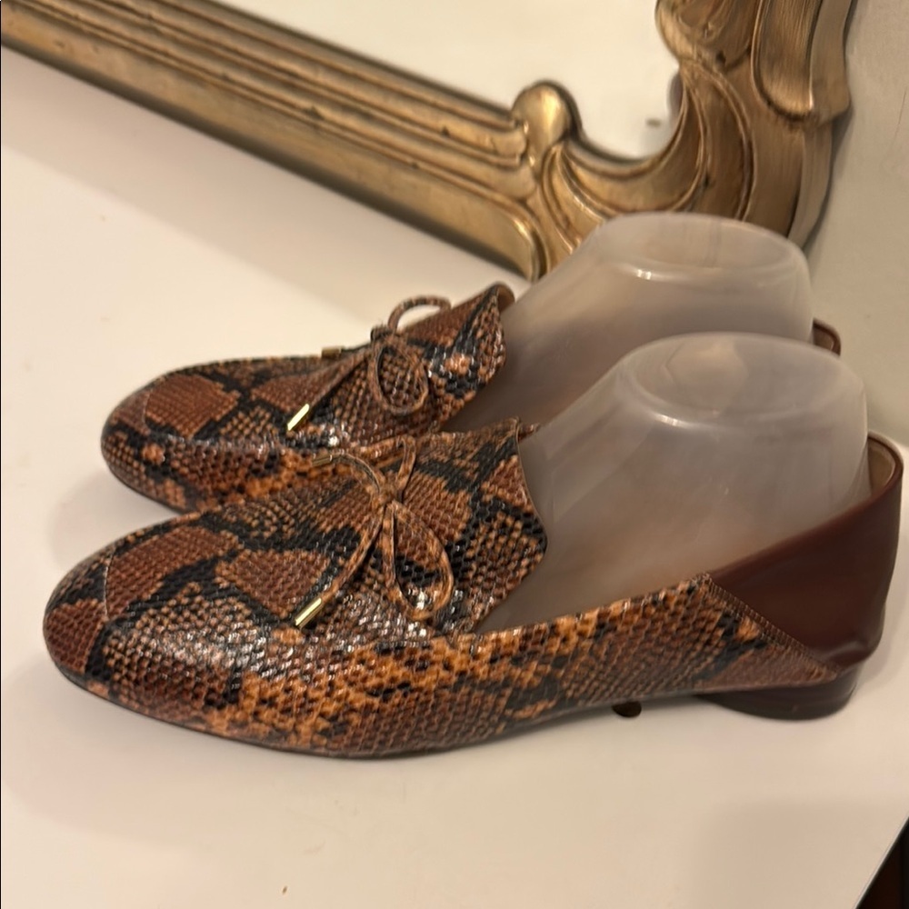 AEROSOLES Brown Snake Print Loafers